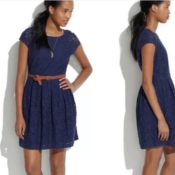 NWT Madewell Navy Lacebloom Dress - Picture 1 of 6